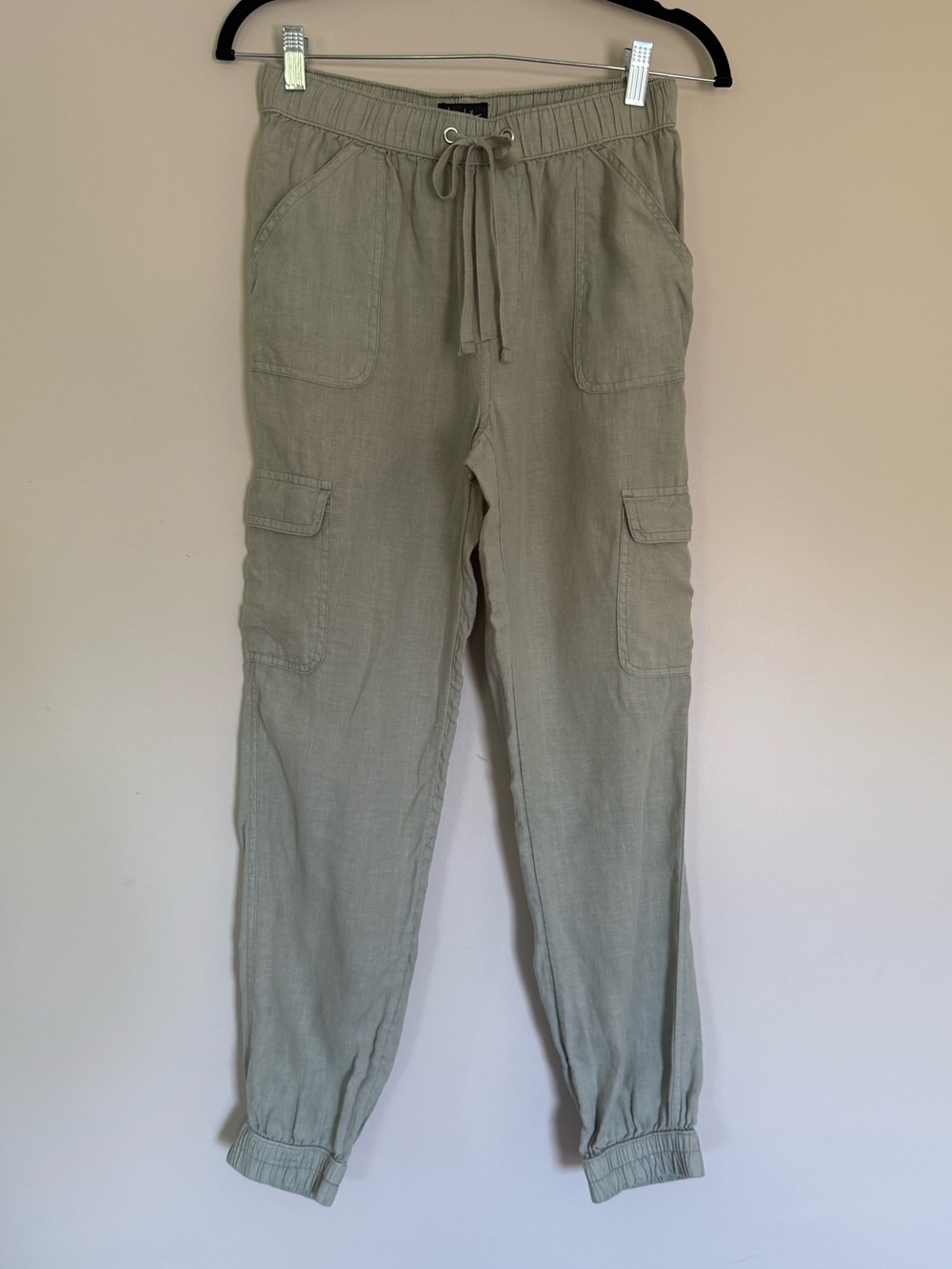 Lot Of 2 Nicole Miller Womens 100%
Linen Cargo Jogger Pants Sage Green & Brown S - Picture 2 of 8